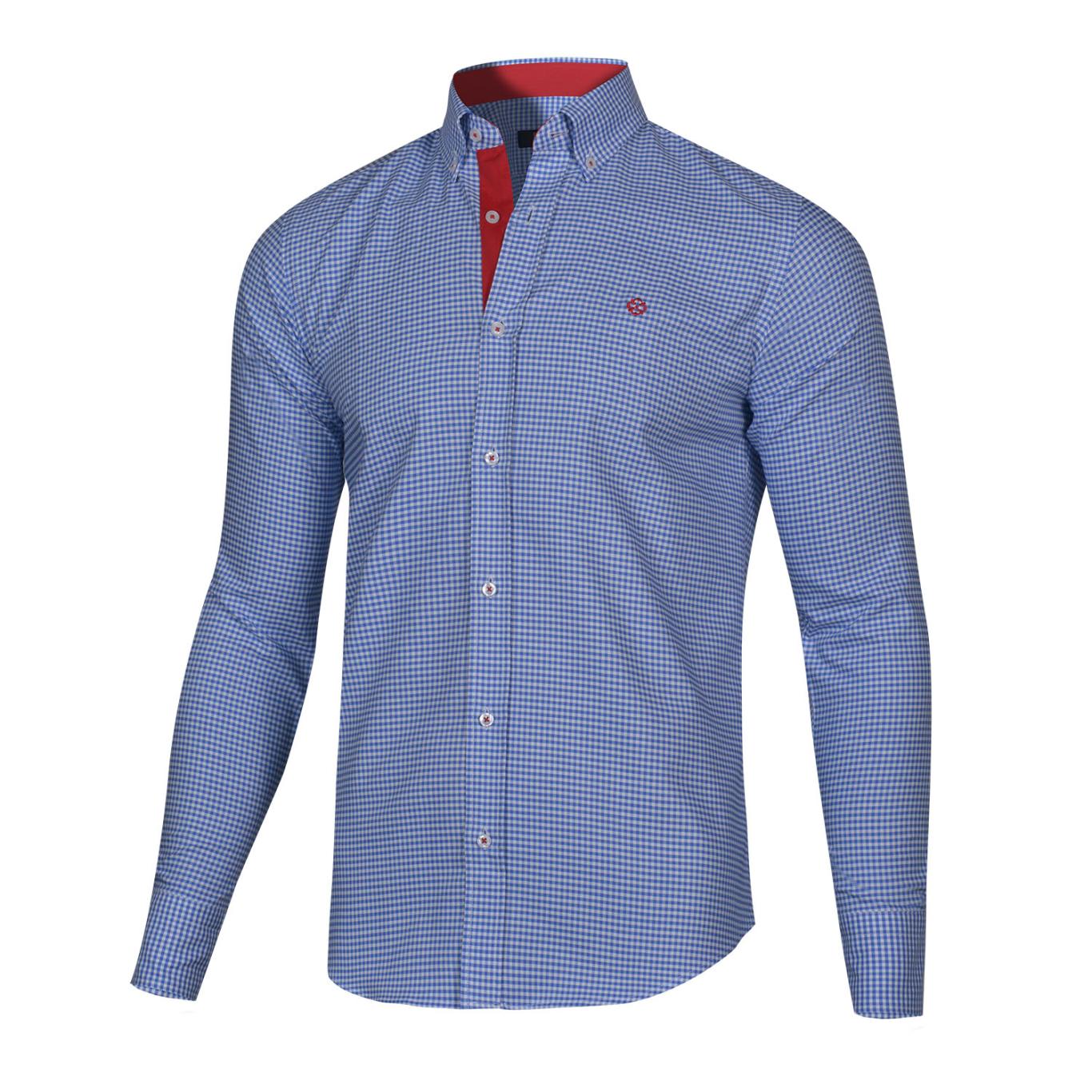 Long Sleeve Squared Blue Shirt