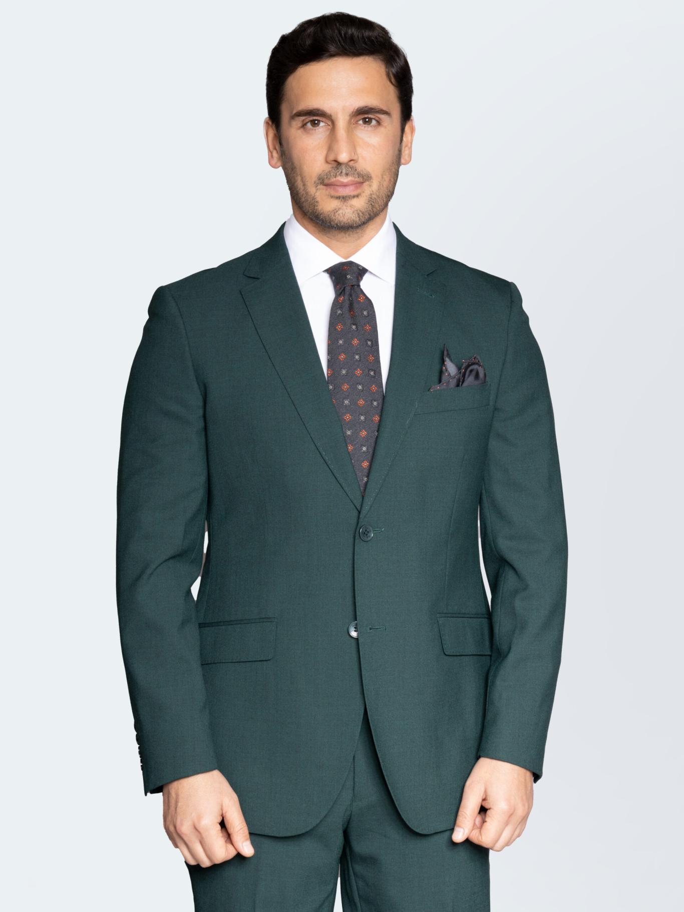 A GREEN CLASSIC STUFFED SUIT MICRO PATTERN SLIM FIT