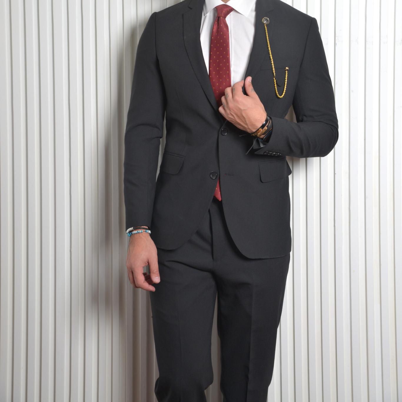 Slim Fit Black Suit