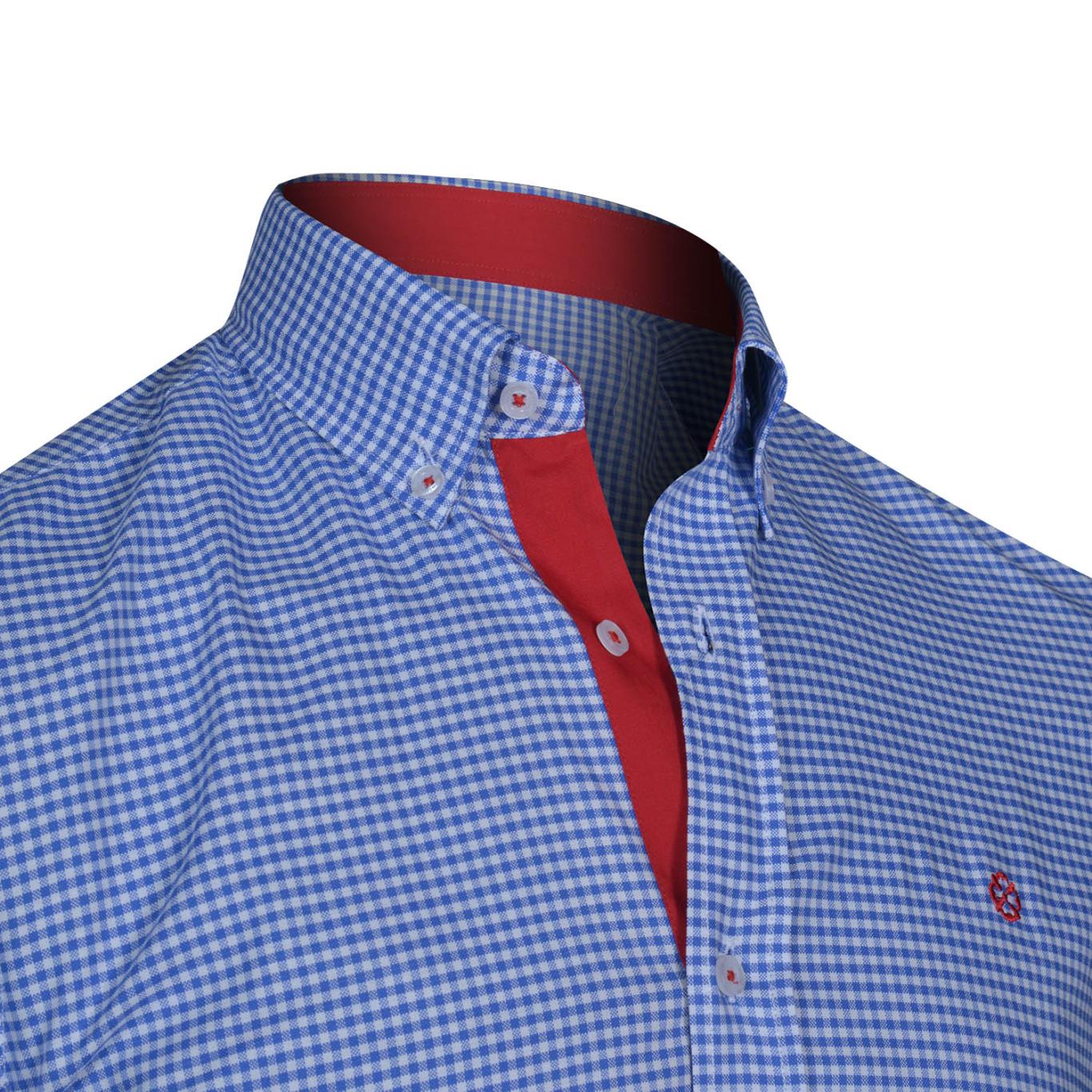 Long Sleeve Squared Blue Shirt