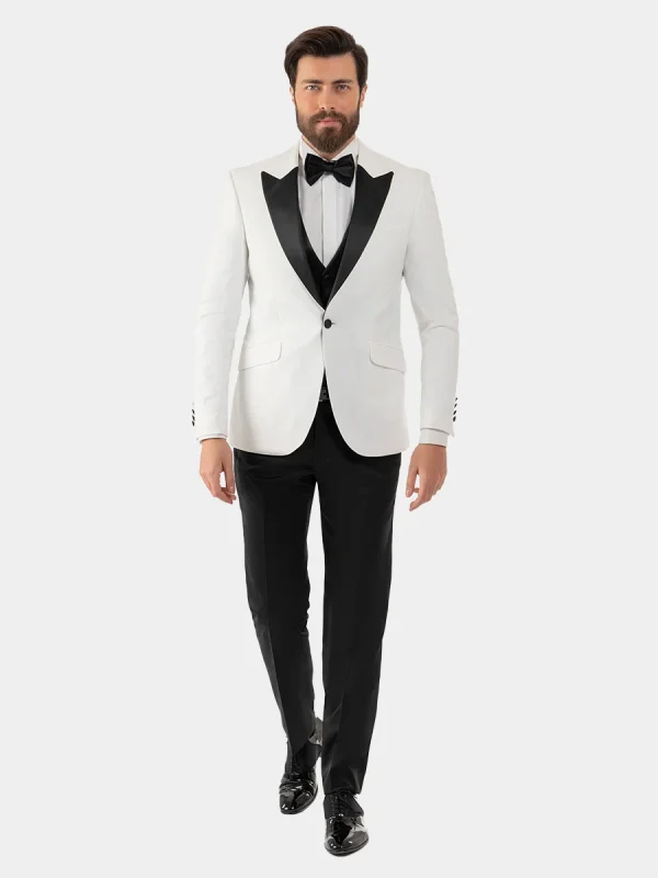A CLASSIC PEAK LAPEL SATIN
