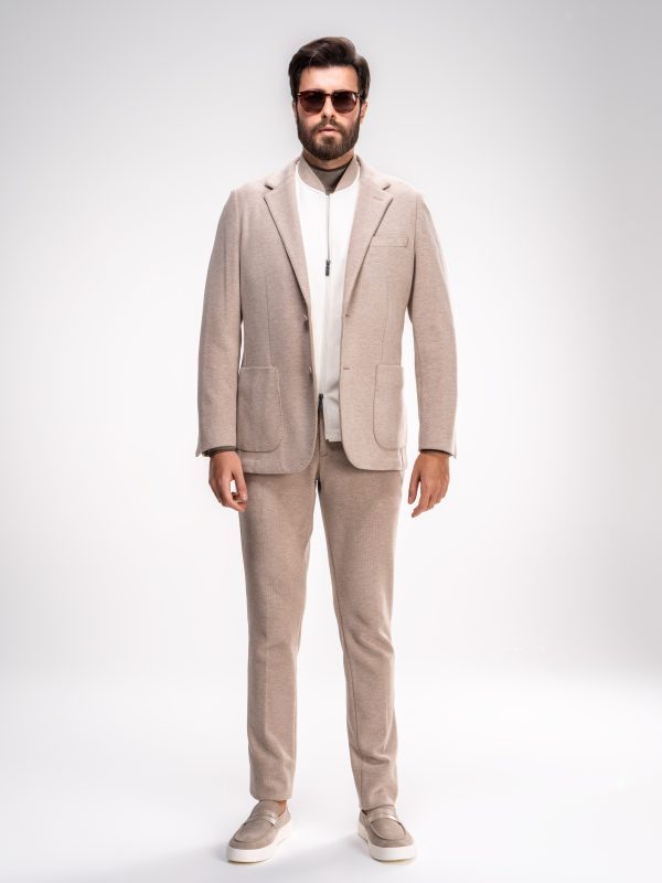 Men’s Beige Corduroy Blazer & Trouser Set