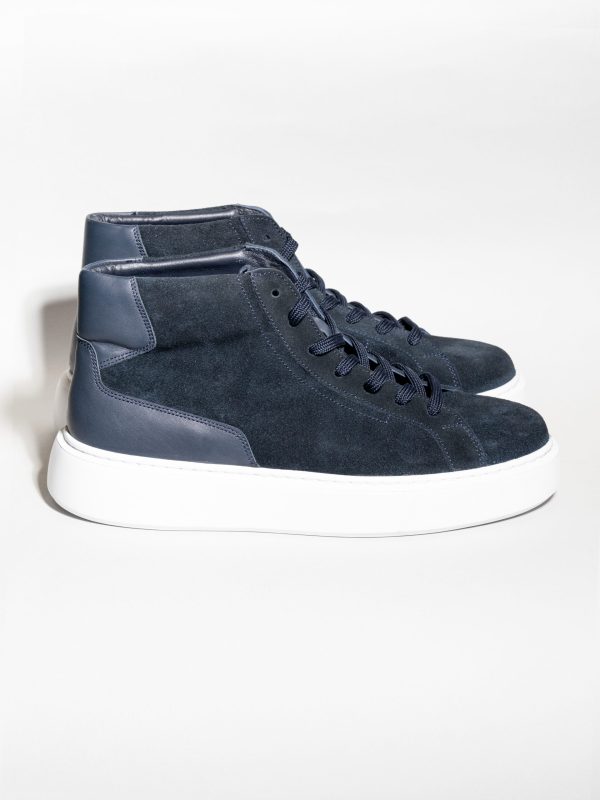 MIXED MATERIAL HIGH SNEAKERS