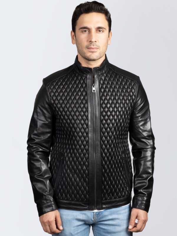 QUILTED LEATHER BOMBER JACKET