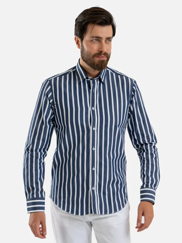 Navy Striped Shirt